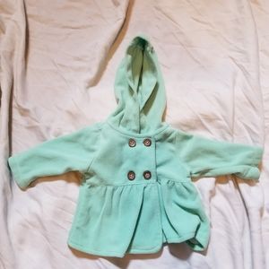 10/$25 Carter's Seafoam 4 Button Hooded Pea Coat